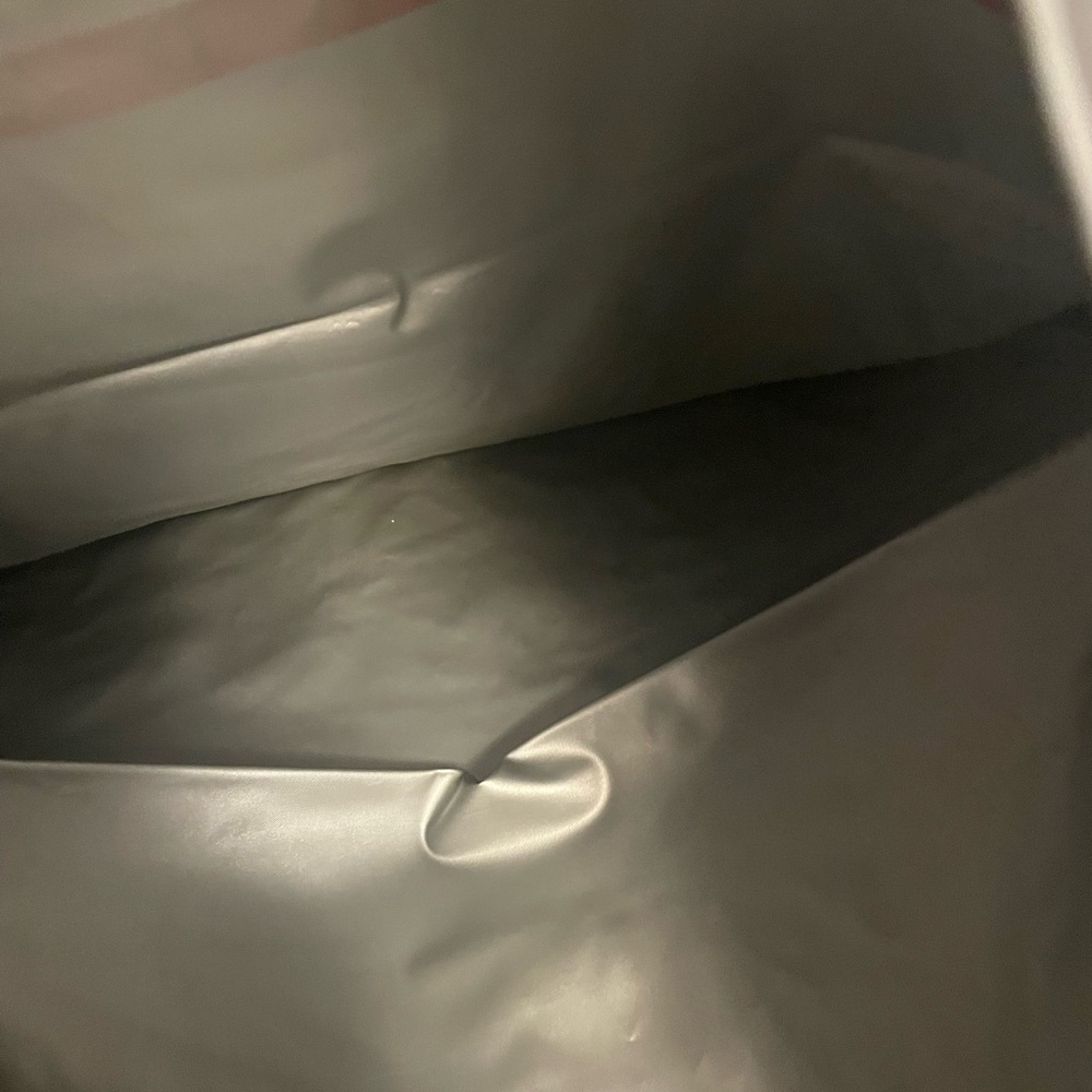 NWOT PRADA MILANO SILVER DRAWSTRING SHOE/DUST STORAGE BAG 15” x 14” - Picture 4 of 8